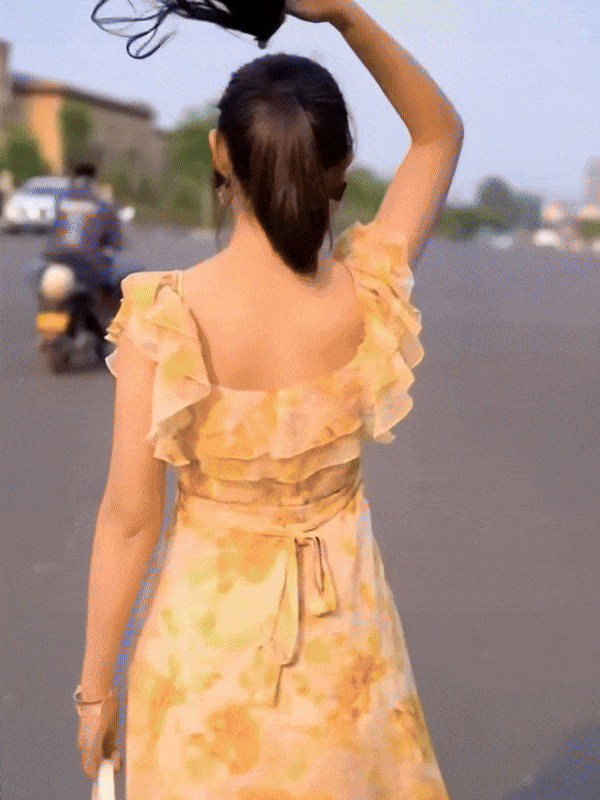 Beautiful high ponytail with realisticshort curly hair