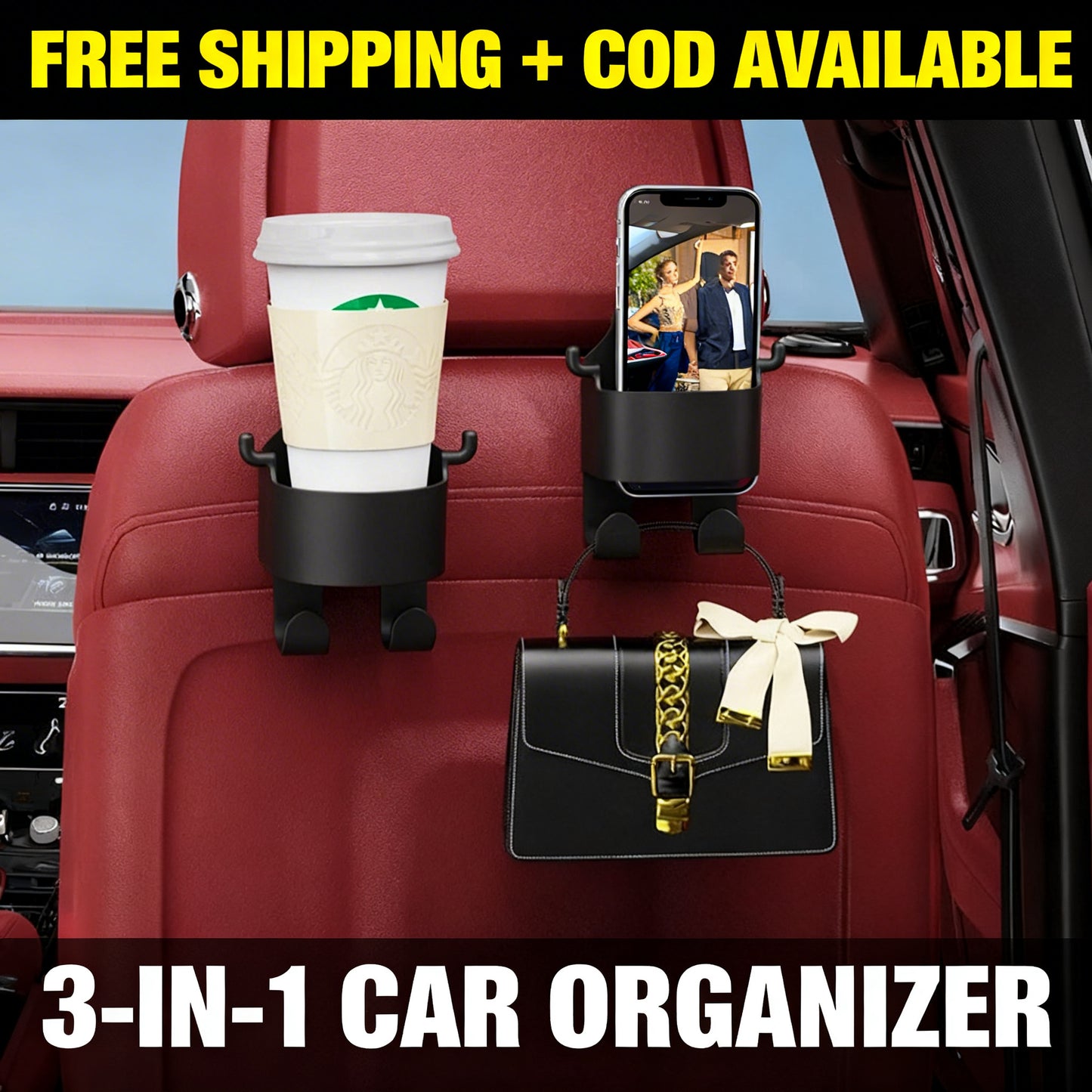 Multifunctional Hook for Car Seat Back